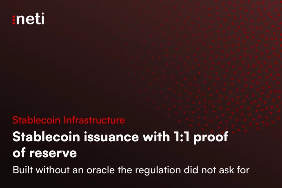 Stablecoin infrastructure case study by Neti: stablecoin issuance platform with 1:1 proof of reserve and multisig-governed minting
